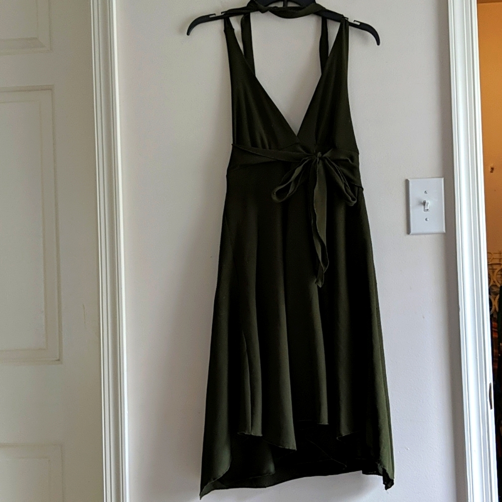 Low Cut Mesh Halter Dress